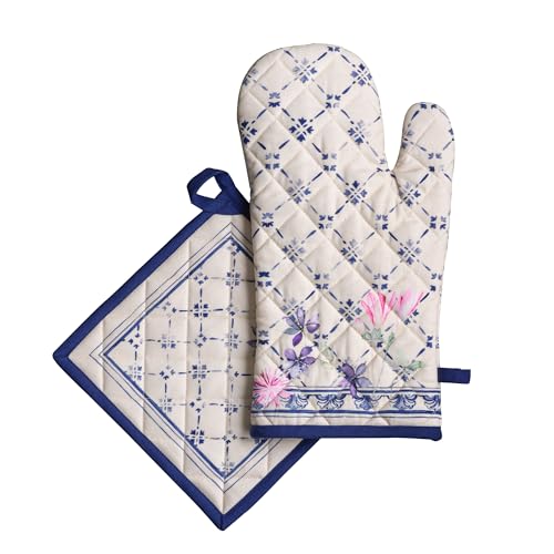 Maison d' Hermine 100% Cotton Oven Mitt & Pot Holder Set (7.5