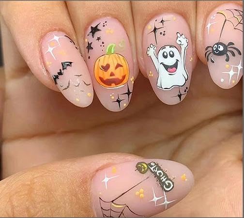 Amazon | 【2024年ハロウィン飾り】ネイル チップ 24枚入り ハロウィン