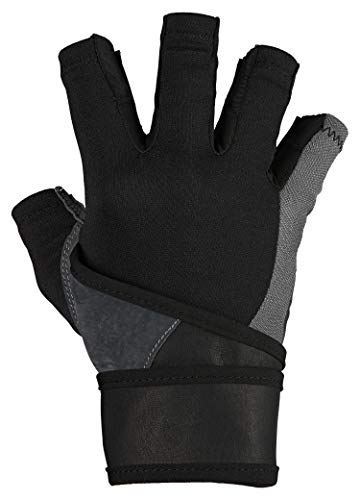 Harbinger Men’s BioFlex Elite Wristwrap Weightlifting Gloves with Padded Leather Palm (1 Pair)