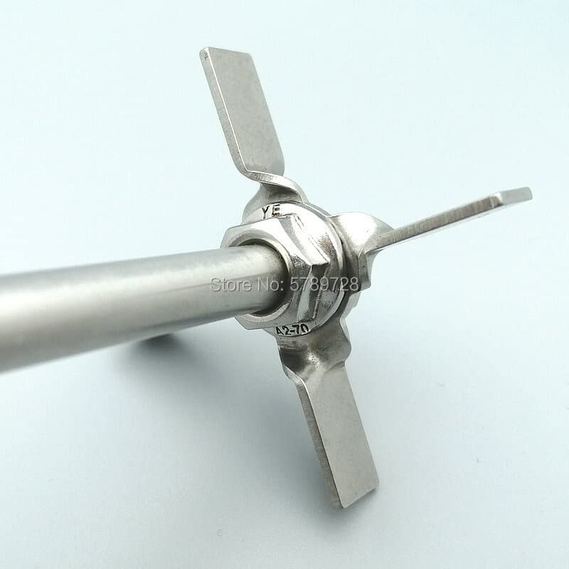 Paleta agitadora, 304 Stainless Steel 4-Blade Overhead Stirring Rod for Laboratory 1set 60/70x8x200-400mm(70x8x400mm)
