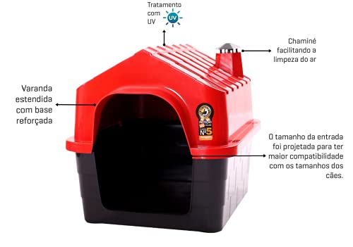Dura Pet Casa de Cachorro DuraHouse N.5 Vermelha, Vermelho