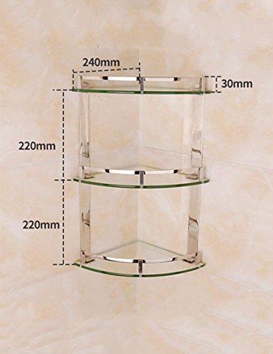 Estantes de cristal del baño GZ en acero inoxidable y diseño triangular premium 2