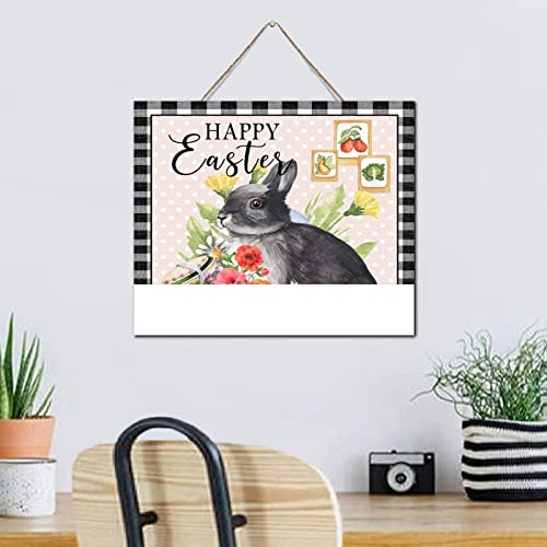 Letrero de madera de conejo estilo cuadro búfalo para decorar el hogar rústico de 10x12" 5