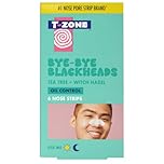 T-Zone Tea Tree & Witch Hazel Nose Pore Strips (6 Pieces) - Deep Cleansing Blackhead Remover Strips, Unclogs Pores, Removes Dirt & Oil, Tightens Skin for a Clearer Complexion