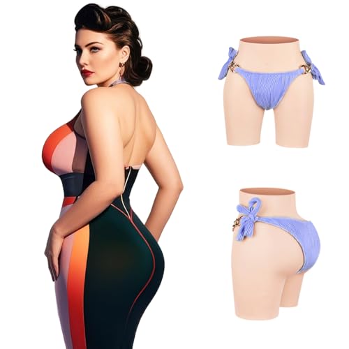 YUMEYA Silicone Buttock Pants Fake Butt Pads Hip Enhancement Panties Male to Female Butt Pads for Crossdresser Ivory White