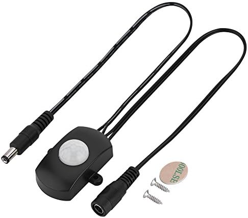 5A DC 6-24V Mini Motion Switch Sensor PIR Motion Detector Automatic Switch LED Strip(Black)