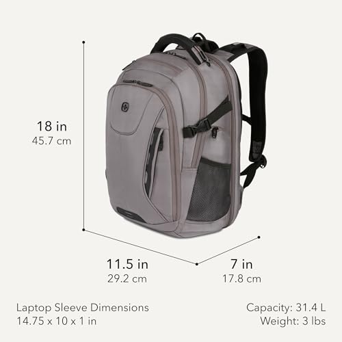 Image of SwissGear 5358 USB ScanSmart Laptop Backpack. Abrasion-Resistant & Travel-Friendly Laptop Backpack Exclusive Bundle with Lock