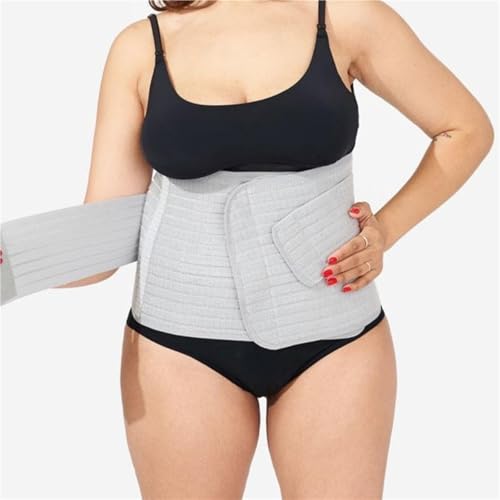 Image of UPGENT Postpartum Back Brace Lumbar Support Belts for Women Plus Size Widened Waist Trainer Shaper Belly Band Compression Abdominal Strap Corset(Light Gray,Medium)