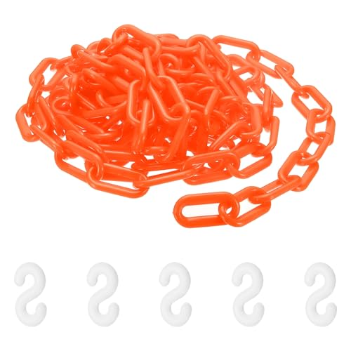 Chaîne plastique orange PATIKIL 5m avec boucles pour balisage de sécurité
