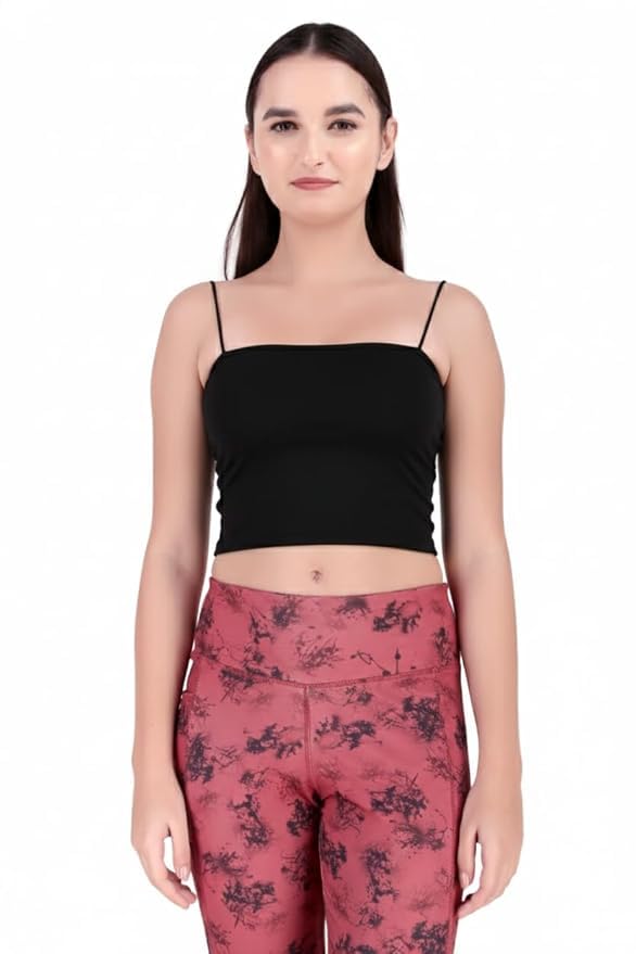 geonix Women's Seamless Lightly Padded Cami Bra | Soft Stretchable Fabric with Adjustable Spaghetti Straps | Short Slip Fitted Camisole-picture-35