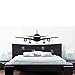 FGJFGGFR Flugzeug-Wandaufkleber, Schlafzimmer-Kopfteil, dekorativer Vinyl-Wandaufkleber, abnehmbar, Schülerzimmer-Aufkleber, Schwarz, 44 cm x 132 cm L