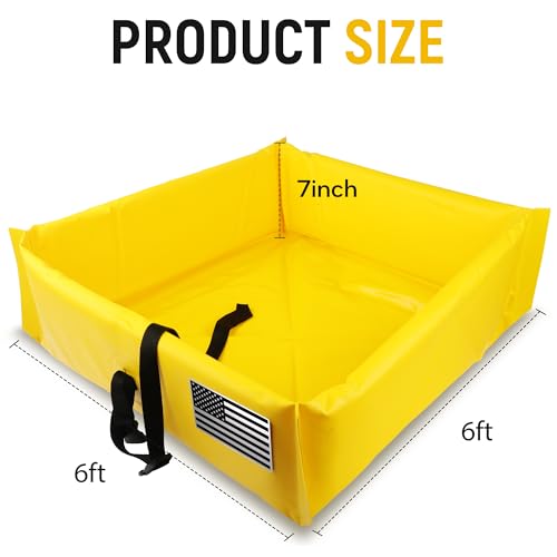 Image of NEWPO Folding Duck Pond, Portable Spill Containment,Wall Containment Berm, Large Dog Pool,Outdoor Dog Pool,Pet Pool 6'X6'