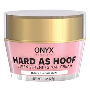Onyx Professional Hard as Hoof Nail Strengthening Cream, Cherry Almond Scent – Made in USA, Nail Growth & Conditioning Cuticle Cream Stops Splits, Chips, Cracks & Strengthens Nails, 1 oz