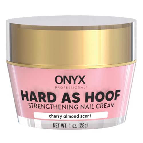 Onyx Professional Hard as Hoof Nail Strengthening Cream, Cherry Almond Scent – Made in USA, Nail Growth & Conditioning Cuticle Cream Stops Splits, Chips, Cracks & Strengthens Nails, 1 oz