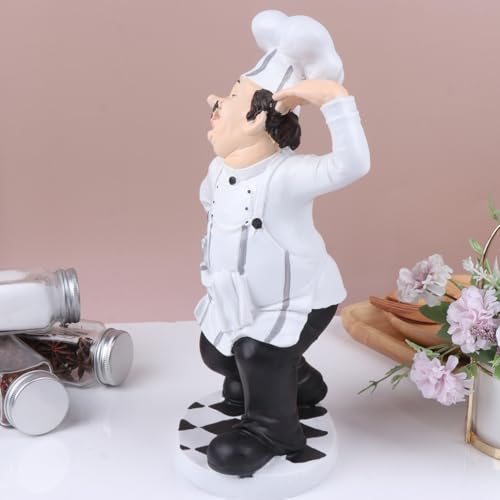 Figurine chef cuisinier résine stable pour égayer un comptoir vide
