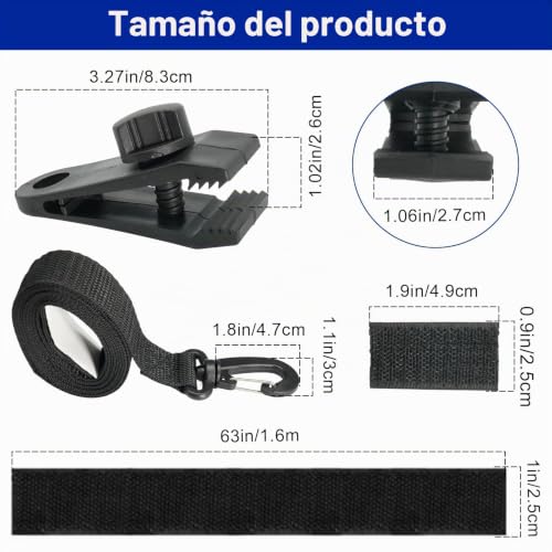 Miniatura 7 de Gbformat 8 Bandas De Sujeción Y Pinzas Para Enrollador De Piscina, Kit De Fijación De Carrete De Cubierta Solar, Cinta Enrolladorpiscina Para Manta Piscina Para Sistema Móvil De Enrollado