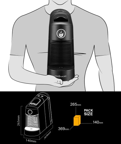 Nero Amore Espresso Machine For Nespresso Compatible Capsule Single Serve Coffee Maker Programmable Buttons For Espresso And Lungo, Premium 20 Bar High Pressure Pump #TOP6