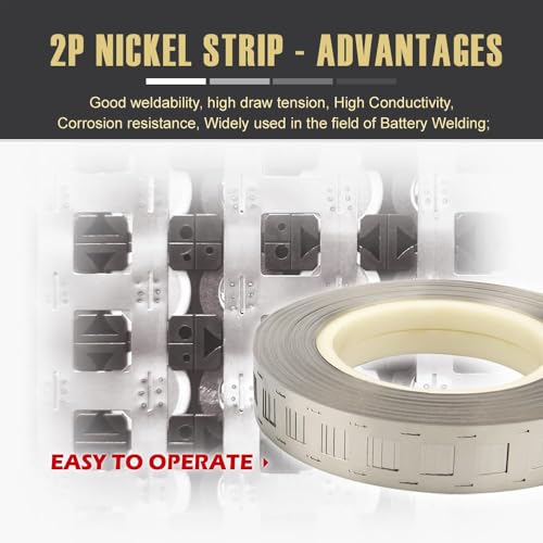 Image of Hexonix 18650 Nickel Strip 0.12x25mm Nickel Plated for Li-ion Battery Pack Spot Welding - 2P H-Type Connector Strip (2 Meter)