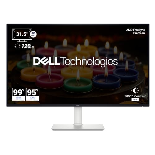 Image of Dell S3225QS 31.5 inch 4K UHD Monitor|VA 120 Hz|99% SRGB, 95% DCI-P3|4ms (Extreme)|3000:1 Contrast| 300 cd /m2 Brightness|AMD FreeSync Premium| |Dual 5W Speakers|HDMI *2, DP 1.4| HDR10|Height Tilt Slant