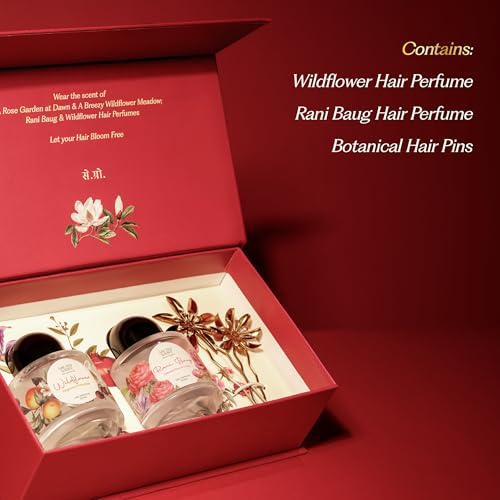 Image of Sacred Grove Hair Perfume Bloom Box | Perfume Gift Set for Women | Rani Baug & Wild Flower Floral Hydrating Hair Mist | Water Based & Alcohol Free, Unisex Hair Perfume