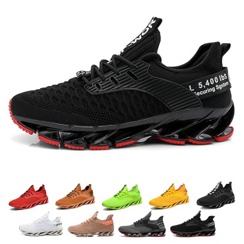 SPFPDD Men’s Height Increasing Shoes, 3” Invisible Elevator Boost Sneaker, Casual Breathable Mesh Non Slip Knit Slip-On, Non-Slip Lightweight Comfort Boosting Shoes(Black-b,US 8.5)