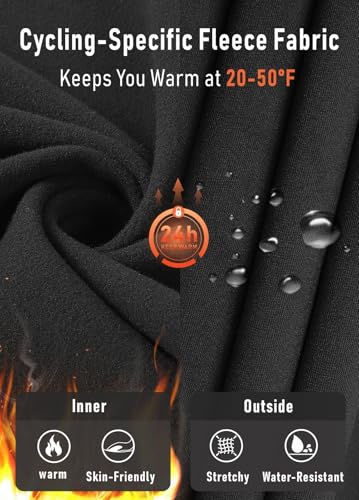 Przewalski Calça masculina de ciclismo acolchoada 4D para ciclismo, Preto puro, P