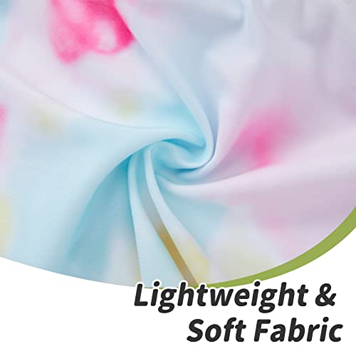 Gnainach Girls' Skorts Size 8-9 Years Old Tie Dye Pink Yellow Pleated Short Skirt Elastic Light Seamless Activewear For Kids Workout #TOP5