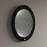 Dowell LED Tunnel Mirror Light/w Touch Switch Black Metal Framed- Round - 28