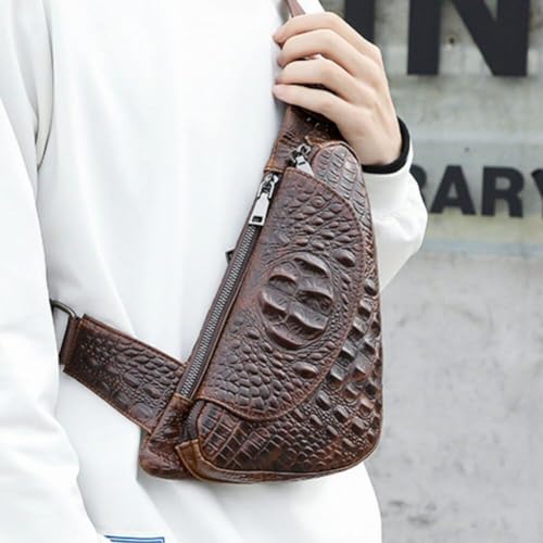 Sac d'élingue en cuir véritable style rétro vintage et décontracté - 8