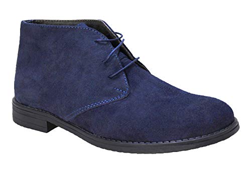 Bottines homme bleu Evoga daim chaussures hiver boots confortables montantes