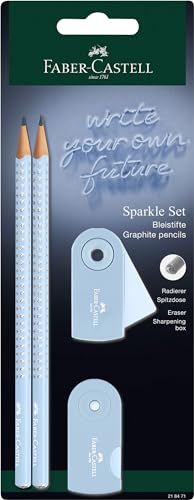 Set de lápices Faber-Castell Sparkle con borrador y sacapuntas miniatura 1