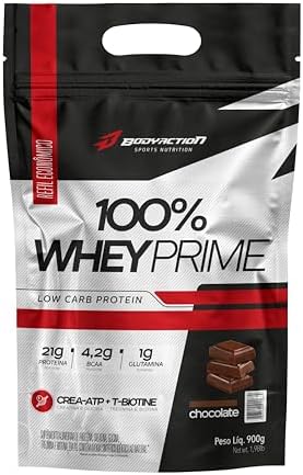 100% Whey Prime Refil 900g Sabor Chocolate Bodyaction