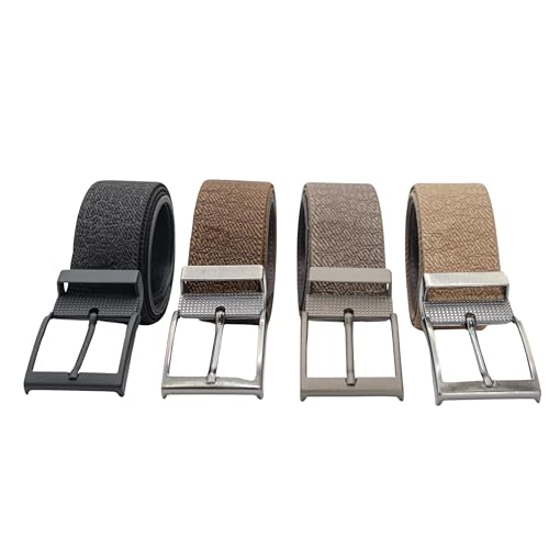 Cinto Masculino Elástico Croco Dupla Face 2 Em 1 Fivela Removível (Bege, M (Calça 40 e 42))