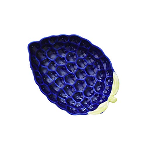 Luxshiny Cutlery Tray Dried Fruit Dish Fruit Shaped Bowls Ceramic Grape Plate Bowl Dessert Bowl Porcelain Dried Fruit Serving Platter Candy Nut Bowl for Snacks Fruit Salad Dinner Bowls Jewelry Tray