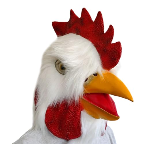 Masque de coq respirant en latex blanc qui ne tient pas chaud