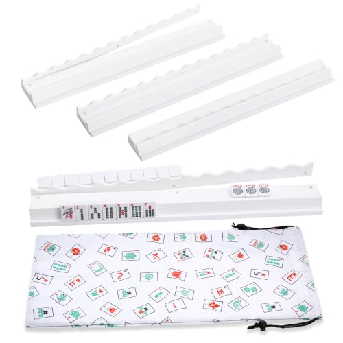 Mahjong Racks with Pushers, Set de 4 Accesorios de Madera