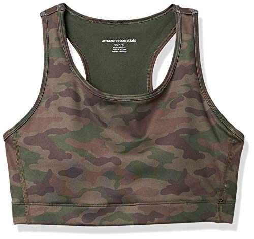 Amazon Essentials Women's Active Sculpt Medium Support Racerback Sports Bra, Olive, Camo, X-Large #TOP5