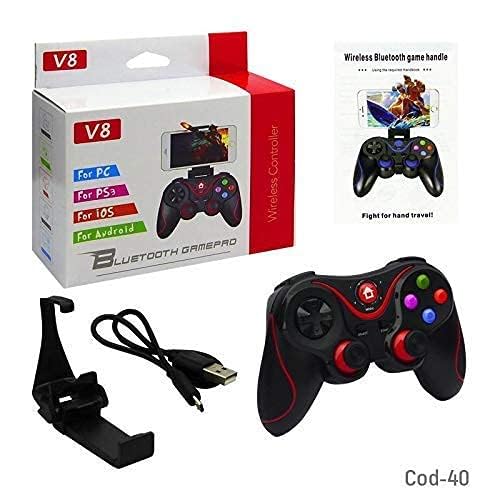 Image of GAMENOPHOBIAA V8 Wireless Gamepad Controller | Dual Bluetooth Gaming Controller for Android, Smart TV, TV Box, Laptop & Smartphones | Ergonomic Joystick Gamepad with Rechargeable Battery (Black)