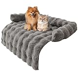 Beafaoo Flauschiges Hundebett für Sofa, Katzensofa aus Plüsch mit Rand, rutschfeste Hundedecke Sofa, Waschbares Haustierbett für Katzen & Kleine Hunde, 75 × 75 cm