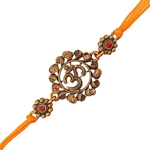 Image of eCraftIndia Bhaiya Bhabhi Designer Rakhi and Roli Chawal Pack
