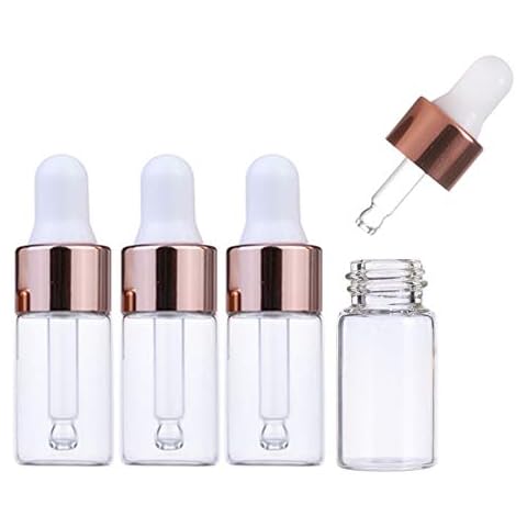 Glass Dropper Bottles,50 Packs Essential Oil Dropper Bottle Clear Glass Vials Sample Dropper Bottle Perfume Cosmetic Liquid Containers With Glass Eye Dropper (3ml) Cover