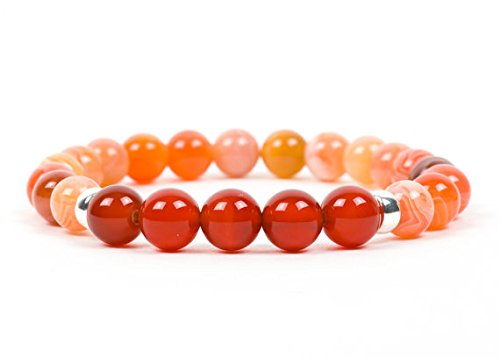 JEWELZ Naturale carneol gioiello bracciale, bracciale, gioielli fatti a Mano, gioielli, Unique-Gift-for-Wife 8 mm