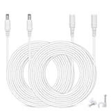 DC Power Extension Cable, 33ft 2Pack 2.1mmx5.5mm DC Plug Power Supply Adapter Extension Cord 20AWG Power Cord Compatible with 12V,24V Wireless CCTV IP Security Camera,Led Strip Lights(2pcs White)
