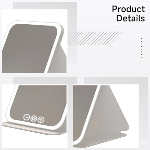 Miroir de maquillage de voyage éclairage LED réglable blanc rechargeable