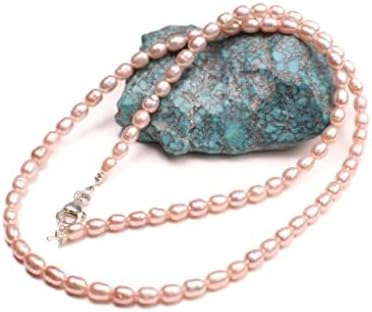 Natural Freshwater Champagne Soft Pink Pearl 5-6mm Rice Oval AAA high luster pearl Necklace, Choker, Layering, Minimalist