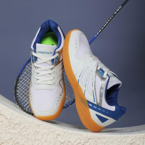 Image of Liberty Freedom S.Blue & White Tennis Shoes for Men - Memory Foam Lace-Up