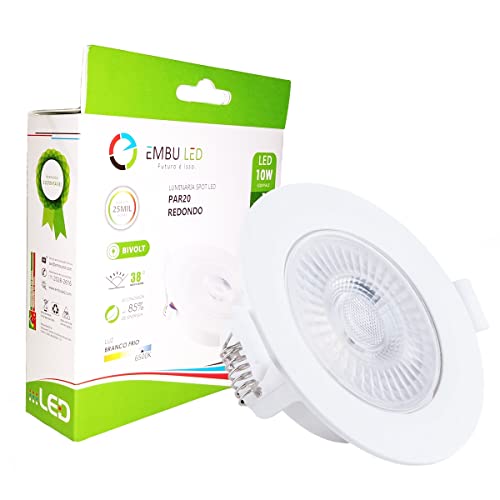 Spot Led Embutir 11cm Redondo 10w Bivolt Branco Frio EMBULED