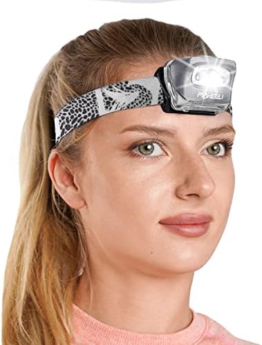 Foxelli LEDヘッドランプ 懐中電灯 大人用 子供用 ランニング キャンプ ハイキング ヘッドランプ ホワイト&レッドライト 軽量 防水ヘッドライト 快適なヘッドバンド付き 単4電池3本付属