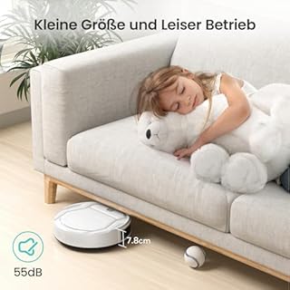 LEFANT Saugroboter, Ultra Klein 79mm Staubsauger Roboter, App-Gesteuert, Geräuscharmer Betrieb, Kompatibel mit Alexa, Professionelle Anti-Verwicklungs-Absaugdüse, Ideal für Tierhaare & Hartböden M210