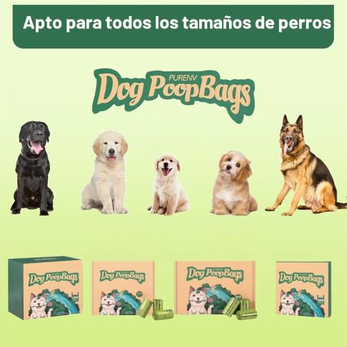 Miniatura 6 de Purenv 270 Biodegradables Bolsas Caca Perro, Extra Gruesa Prueba De Fugas Bolsas Hecho De La Mezcla De Almidón De Maíz 270 Bolsas